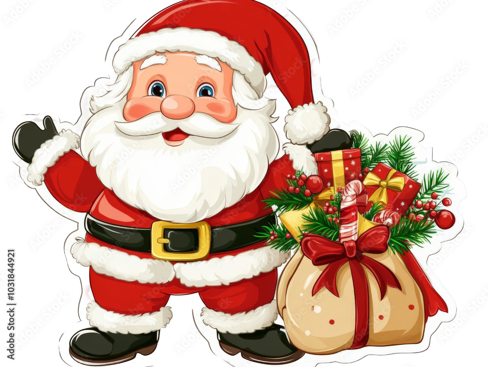Cheerful Santa Claus with Gifts. Cheerful Santa Claus with Gifts.