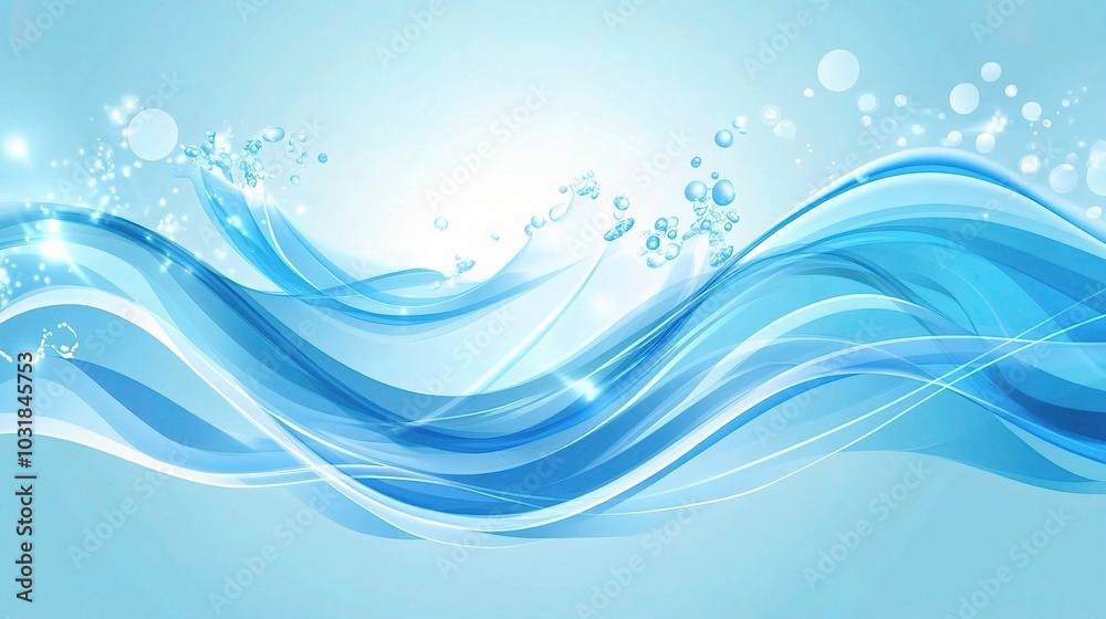 Fototapeta premium Abstract Blue Wave Design Background