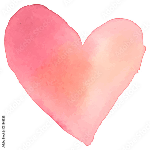 Watercolor pink heart sticker png Valentines day