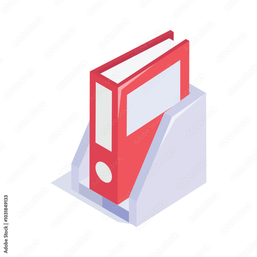 A file organizer isometric vector, symbolizing office work and organization A file organizer isometric vector, symbolizing office work and organization