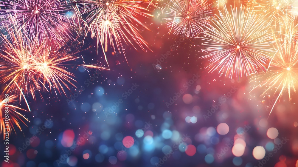 Obraz premium Fireworks Celebration Background.