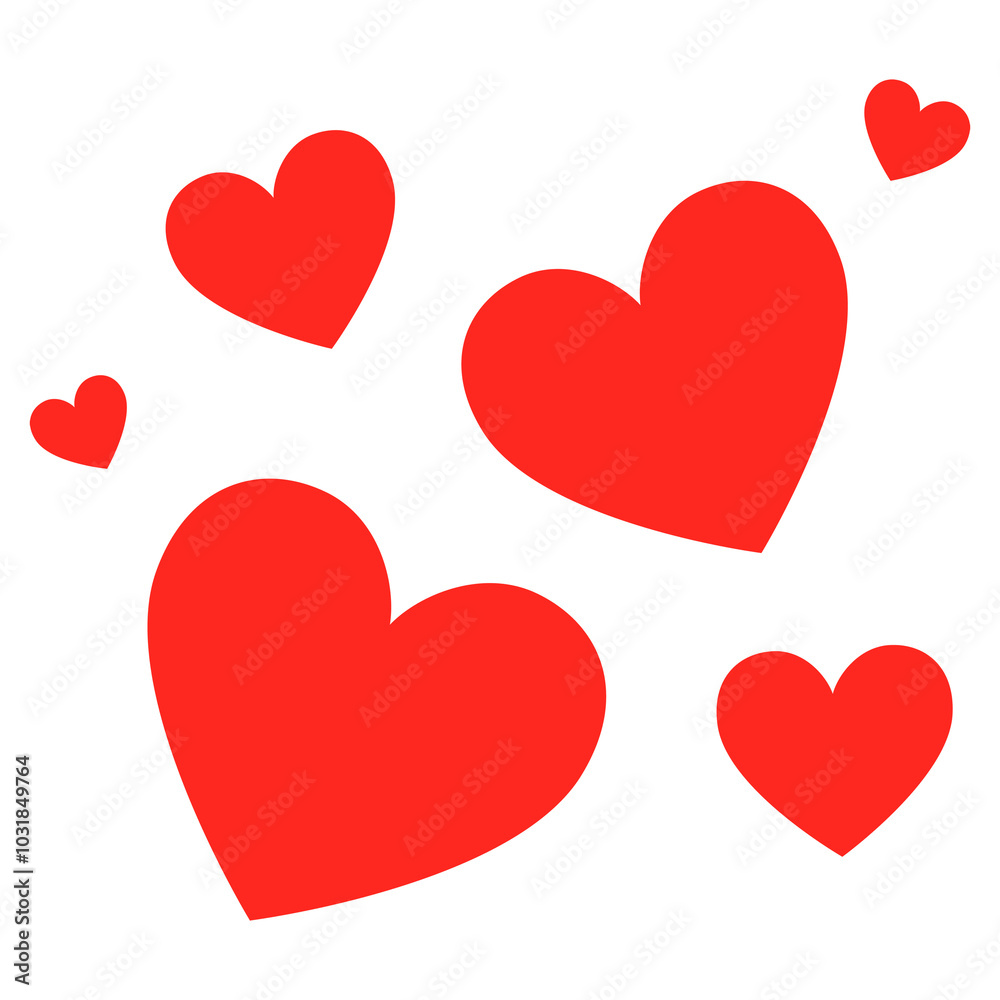 Red hearts png sticker, cute flat graphic on transparent background Red hearts png sticker, cute flat graphic on transparent background