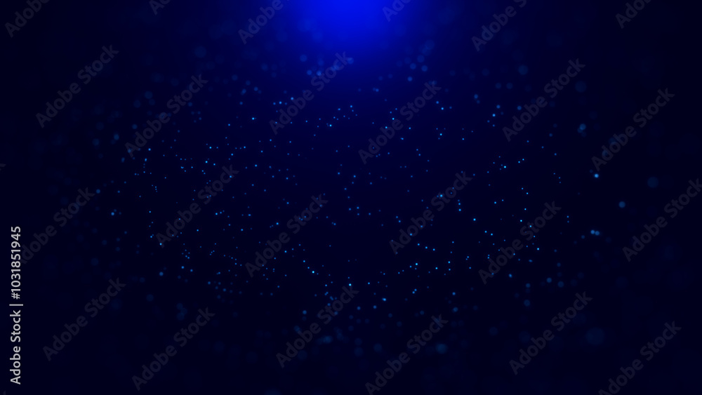 Abstract scene featuring blue light and glowing bokeh dots, with soft particles floating in a cosmic, dreamy atmosphere, evoking a serene and futuristic feeling Abstract scene featuring blue light and glowing bokeh dots, with soft particles floating in a cosmic, dreamy atmosphere, evoking a serene and futuristic feeling