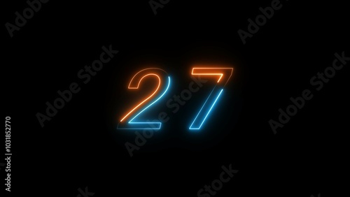 Glowing neon Countdown text number illustration.