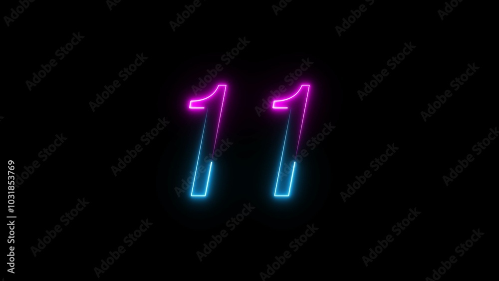 Glowing neon Countdown text number illustration. Glowing neon Countdown text number illustration.