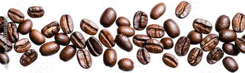Wallpaper Mural Coffee beans isolated on a transparent background, perfect for texture or beverage designs. Torontodigital.ca