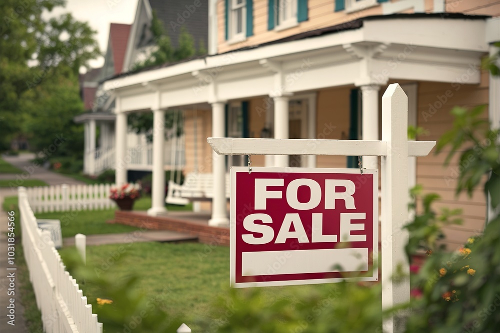 home for sale real estate sign and house home for sale real estate sign and house