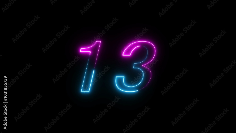Glowing neon Countdown text number illustration. Glowing neon Countdown text number illustration.