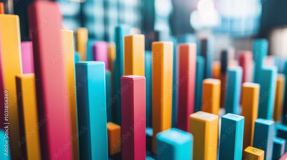 Colorful Vertical Bars in Abstract Design