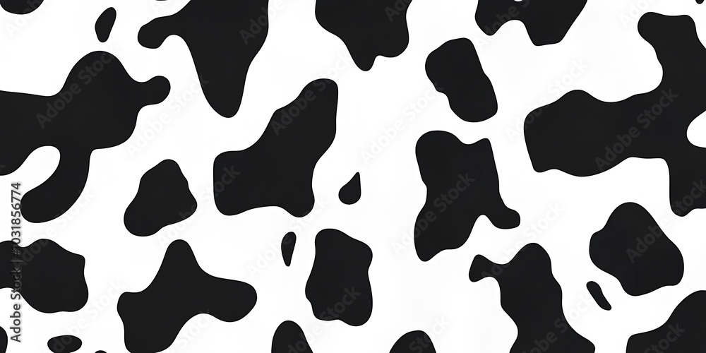Fototapeta premium Seamless pattern black spots on white background