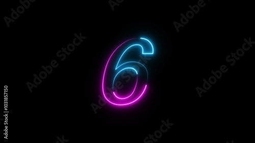 Wallpaper Mural Glowing neon Countdown text number illustration. Torontodigital.ca