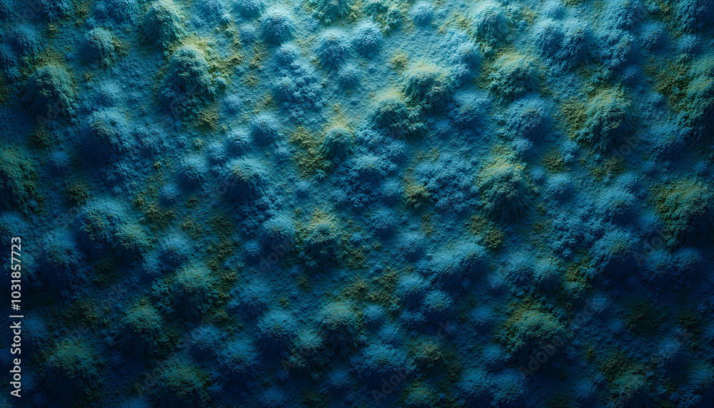 Fototapeta premium Mossy texture background, tranquil mood, lush green and blue tones