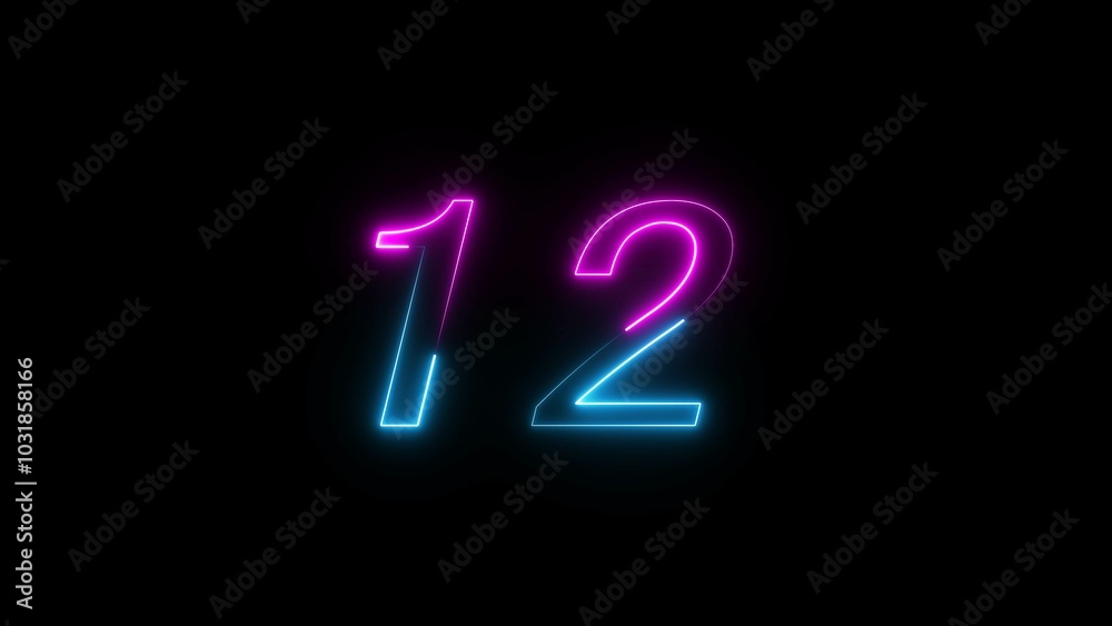 Glowing neon Countdown text number illustration. Glowing neon Countdown text number illustration.