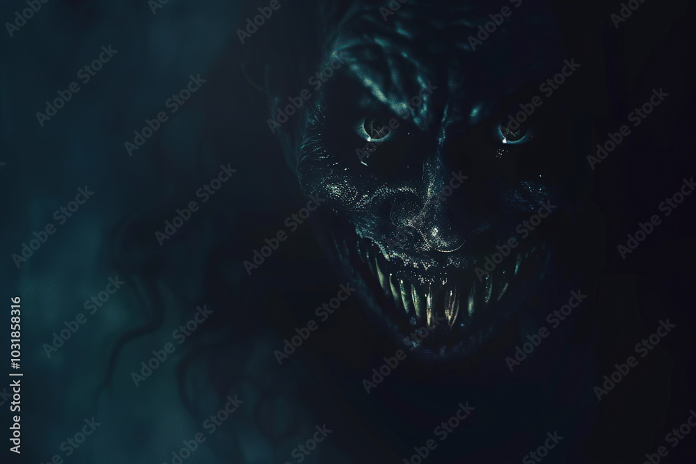 Scary zombie wandering in a street with dramatic lighting on celebration holiday Halloween