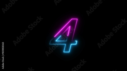 Free Download Glowing neon Countdown text number illustration. - GFXLoad