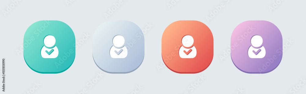 Approved solid icon in flat design style. Confirm signs vector illustration. Approved solid icon in flat design style. Confirm signs vector illustration.