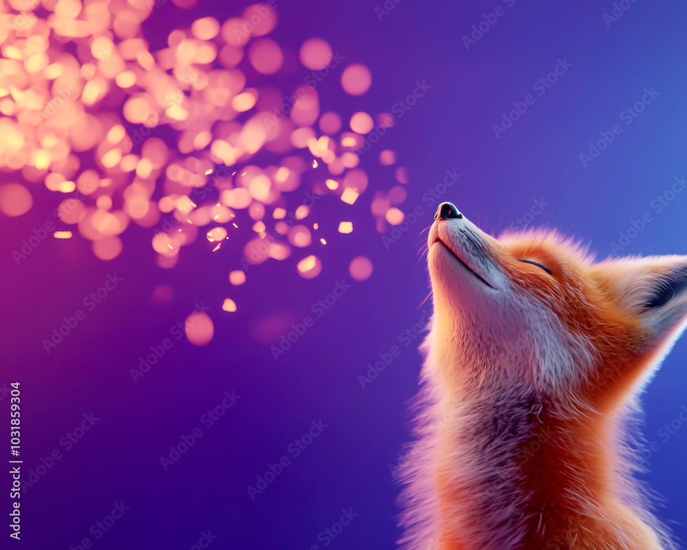 A serene fox against a vibrant gradient background, exuding tranquility and wonder. A serene fox against a vibrant gradient background, exuding tranquility and wonder.
