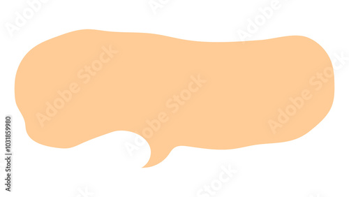 Beige speech bubble png sticker, flat graphic, transparent background