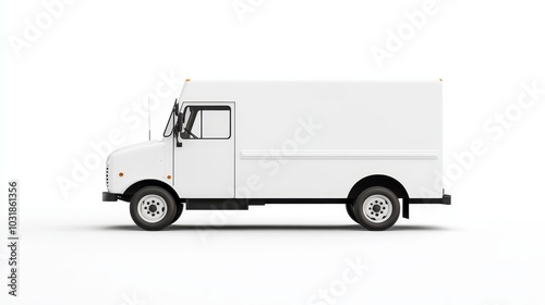 White Food Truck Mockup on Isolated Background, perfect for branding and design projects.