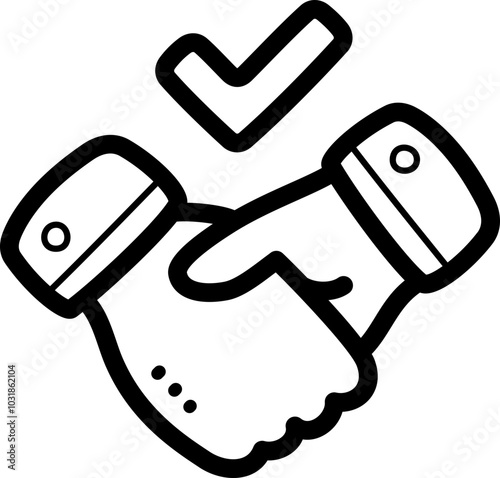 Agreement doodle vector icon and illustration