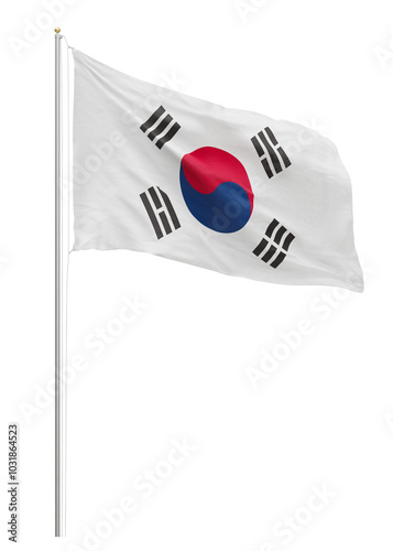 Fotografija Png flag of South Korea collage element, transparent background