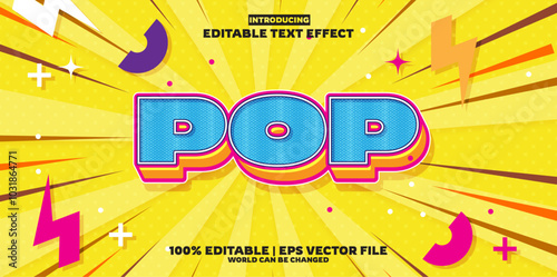 Pop new editable text effect in new modern trend style