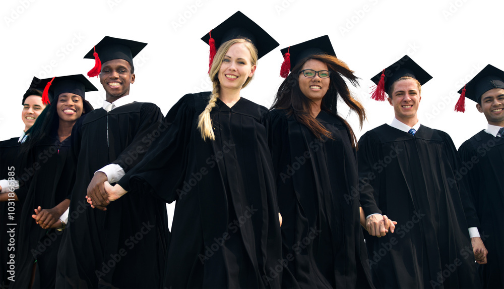 Png happy graduating students sticker, transparent background Png happy graduating students sticker, transparent background