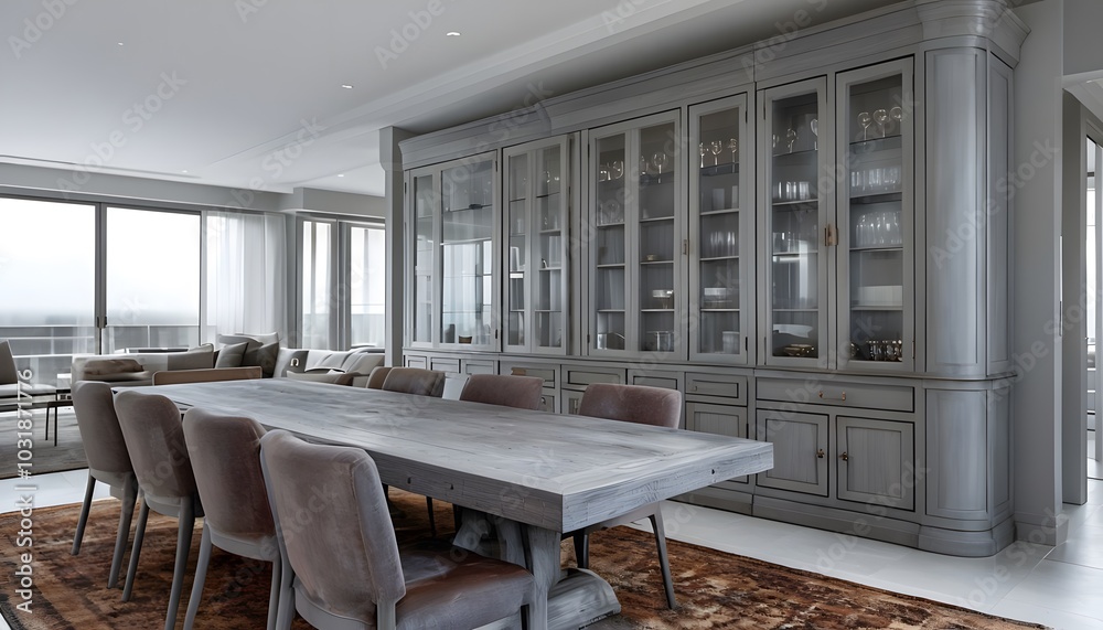 Fototapeta premium modern dining room with table modern dining room 