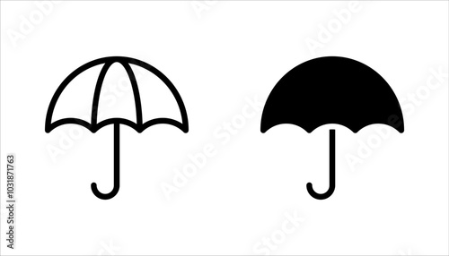 Water protection icon set. Umbrella icon. Rain cover vector illustration on white background