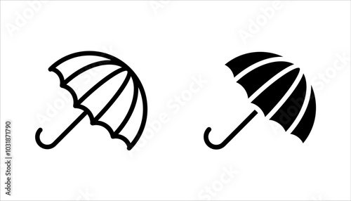 Water protection icon set. Umbrella icon. Rain cover vector illustration on white background