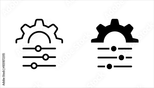 Adjustment linear icon set. Personal changes. System regulation. Switch level. vector illustration on white background