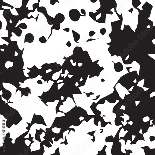 Print distress background in black and white texture with spots, scratches and lines. Abstract vector illustration.