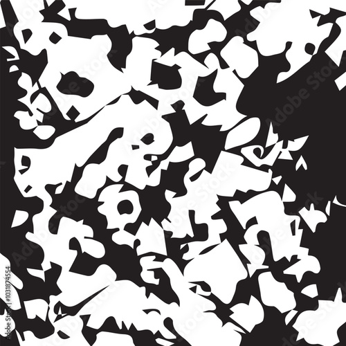 Print distress background in black and white texture with spots, scratches and lines. Abstract vector illustration.