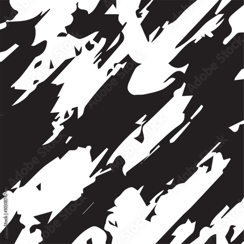 Print distress background in black and white texture with spots, scratches and lines. Abstract vector illustration.