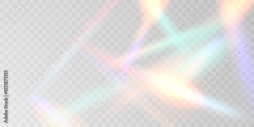 Multicolored light effect and zigzag ribbons falling from above on streamer, tinsel vector