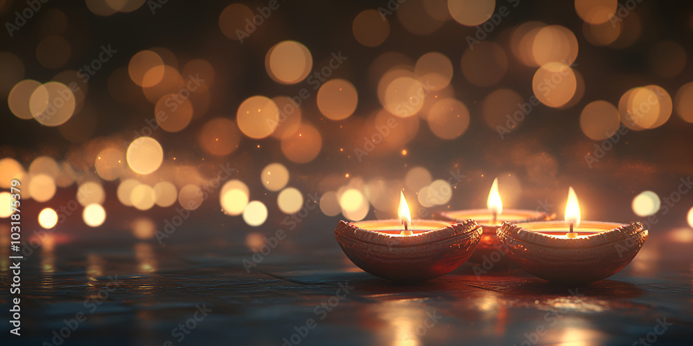 Traditional Clay Diwali Lamps Lit on Festive Occasion Traditional Clay Diwali Lamps Lit on Festive Occasion