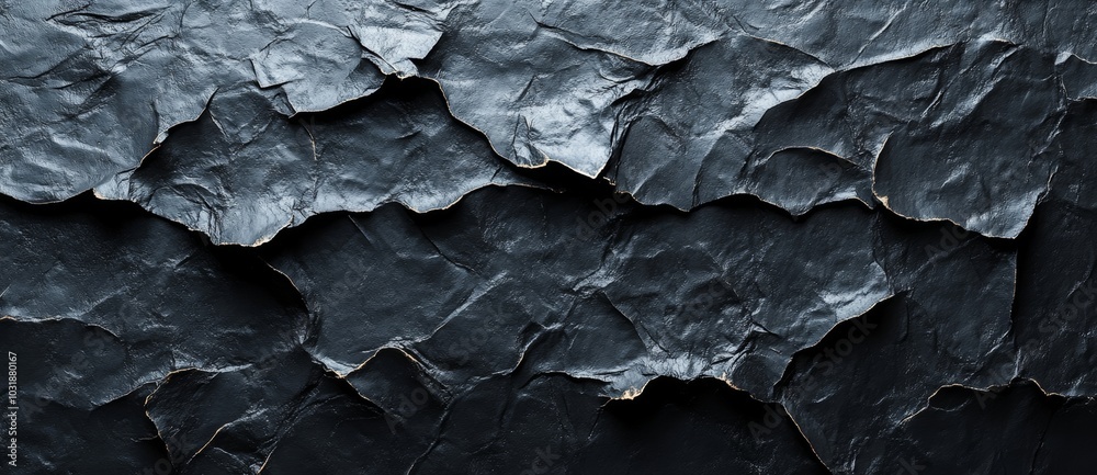 Blank, wet, crumpled black paper on a textured wall with copy space (image). Place to add text or design. Blank, wet, crumpled black paper on a textured wall with copy space (image). Place to add text or design.