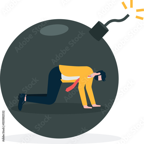 Seeking help in a crisis, caught in a crisis and risk, business or professional problems and troubles,

