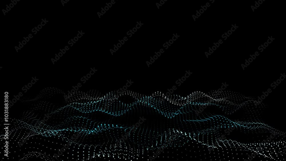 Dot wave background animation. dots pattern with halftone effect. Futuristic technology background.