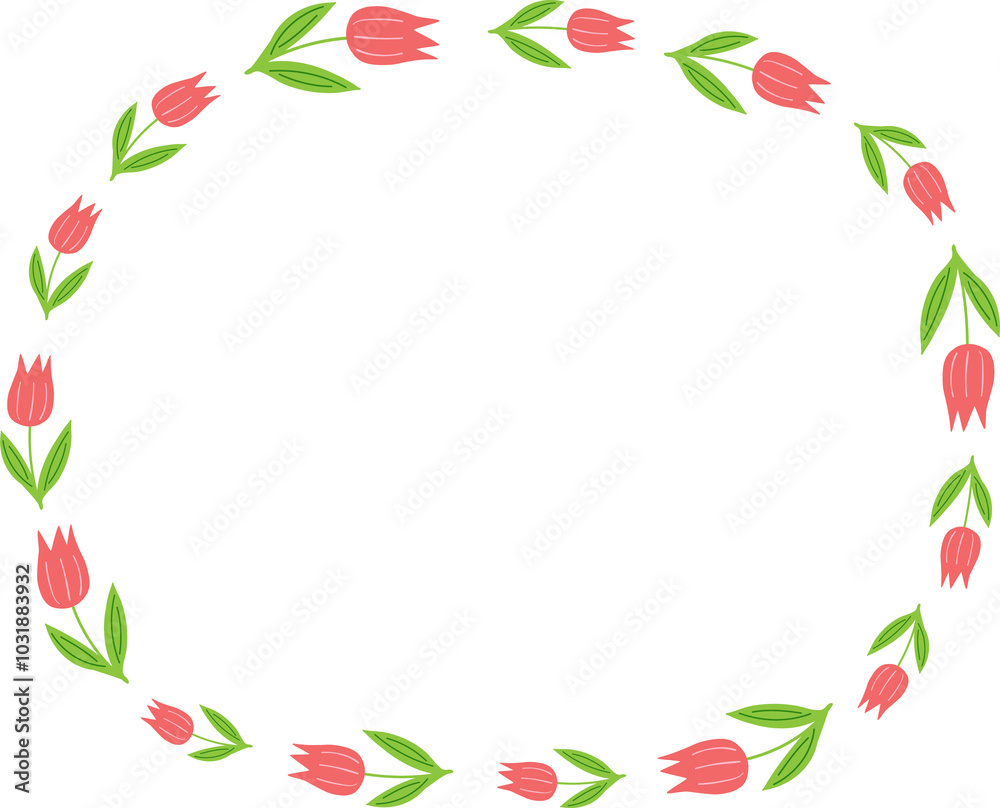 Fototapeta premium チューリップの花のフレーム