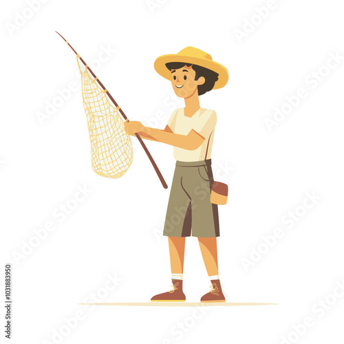 professional angler fishing vector illustration photo