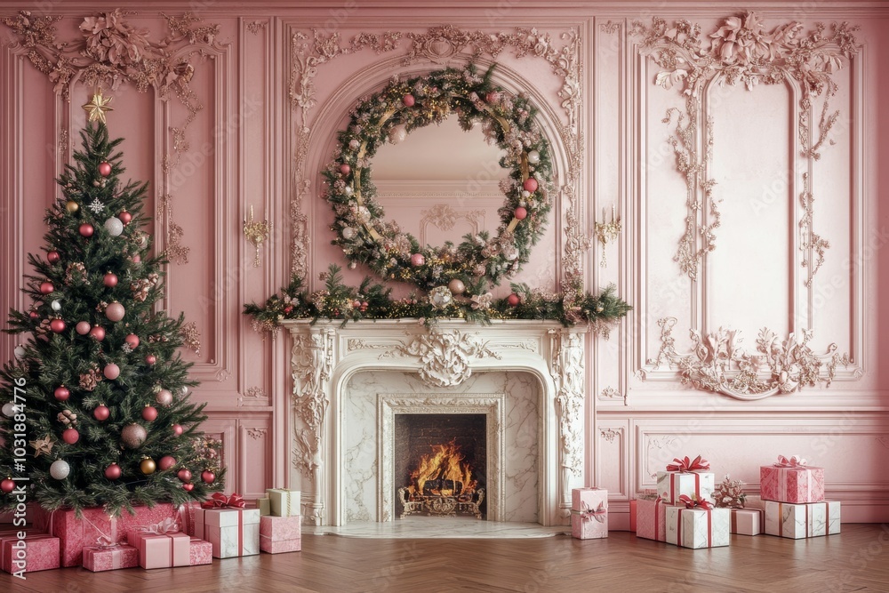 It features a festive setting and a Christmas greeting. It features a festive setting and a Christmas greeting.