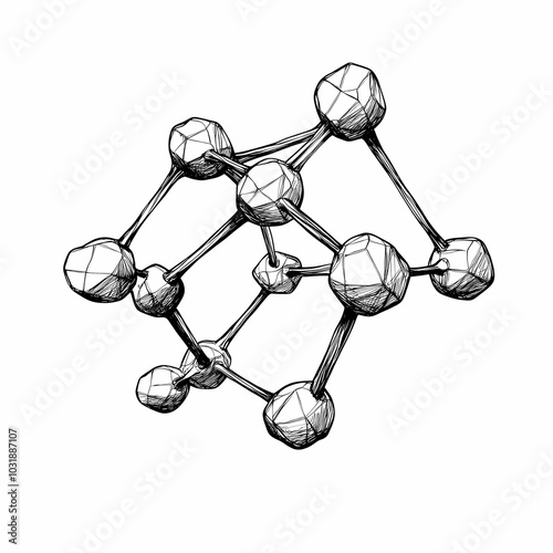 Tattoo Design of Chemical organic formula of uric acid diagram hand drawn schematic vector illustration photo