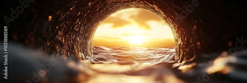 orange sky background, wavy foreground