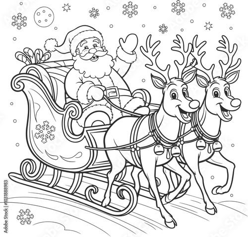 Christmas coloring book page activity for kids and adults, Festive atmosphere - coloring book for children and teenagers.
