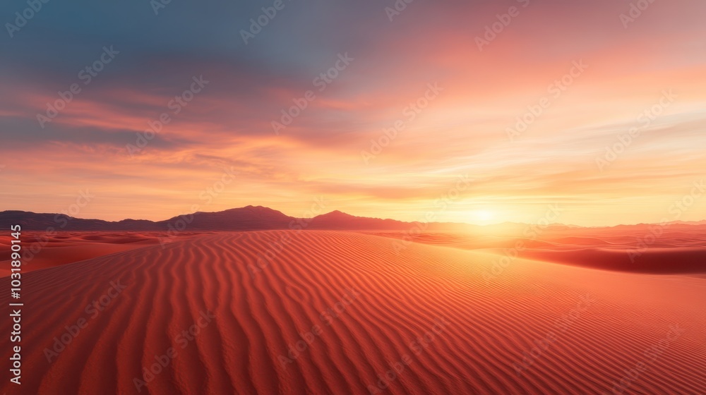 Vivid hues of the setting sun illuminate the desert's rippled dunes, creating breathtaking contrasts that evoke a sense of wanderlust and freedom in nature's expanse. Vivid hues of the setting sun illuminate the desert's rippled dunes, creating breathtaking contrasts that evoke a sense of wanderlust and freedom in nature's expanse.