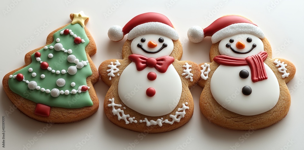 Christmas cookies, snowman, X'mas tree, and gingerbread isolated on white background with clipping path for Xmas party holiday homemade food design decoration template Christmas cookies, snowman, X'mas tree, and gingerbread isolated on white background with clipping path for Xmas party holiday homemade food design decoration template