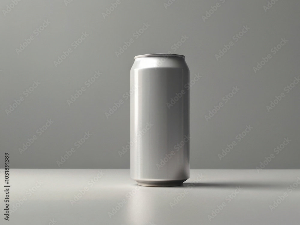 minimalistic image of a white aluminum can on a plain background minimalistic image of a white aluminum can on a plain background