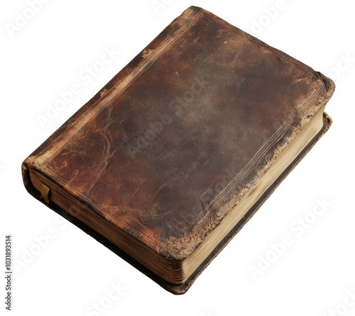 Old antique books isolated on a transparent background