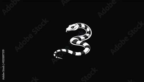 Sand Viper on White Background | Elegant and Stealthy Reptile Illustration